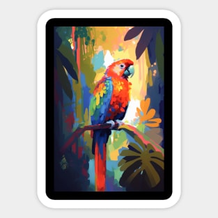 Parrot Bird Animal Portrait Painting Wildlife Outdoors Adventure Sticker